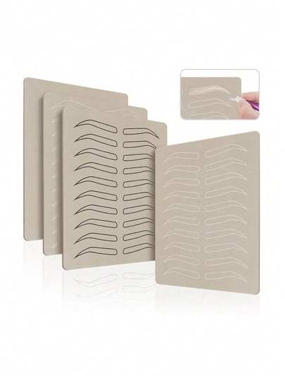 3/5 件练习皮肤，无墨乳胶纹身训练纸，用于眉毛和嘴唇练习，可重复使用的硅胶皮肤，适合初学者，非常适合美容学校、纹身艺术家和家庭练习，非常适合圣诞节和毕业礼物，逼真的皮肤纹理和预先绘制的眉毛形状