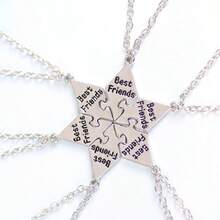 Mehrpersonen Studenten Halskette mit geometrischem, einfachem, personalisiertem Stickdesign, tolles Geschenk für gute Freunde, Freundin, Geburtstag, Dekoration, fröhliches Geschenk