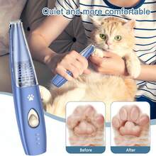 Aparador de Patas para Cães com Sucção a Vácuo, Aparador de Pelos de Patas para Cães e Gatos com 2 Modos, Máquina de Tosa Elétrica Recarregável e Sem Fio, Design de Baixo Ruído, Aparador de Pelos para Patas e Rosto de Gatos, Máquina de Tosa para Cães e Gatos