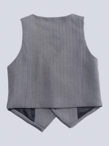 优雅男童正装西装背心裤儿童绅士西装 - 灰色 - 查看 7