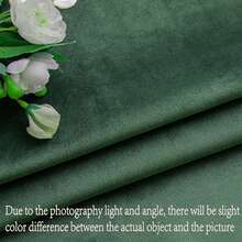 1pc Imported Dutch Velvet Fabric Curtain, 220gsm, Luxurious Room Window Decor, Heavy Blackout Curtain For Privacy In Winter - Dark Green - View 10