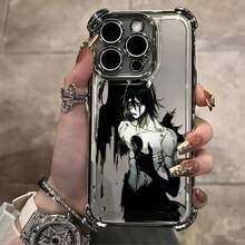 Custodia per telefono adatta per iPhone 16, 15, 14, 13, 12, 11 Pro Max, X, XR, XS MAX, 8, 7 Plus, con motivo anime, rivestimento, antiurto, guscio trasparente morbido