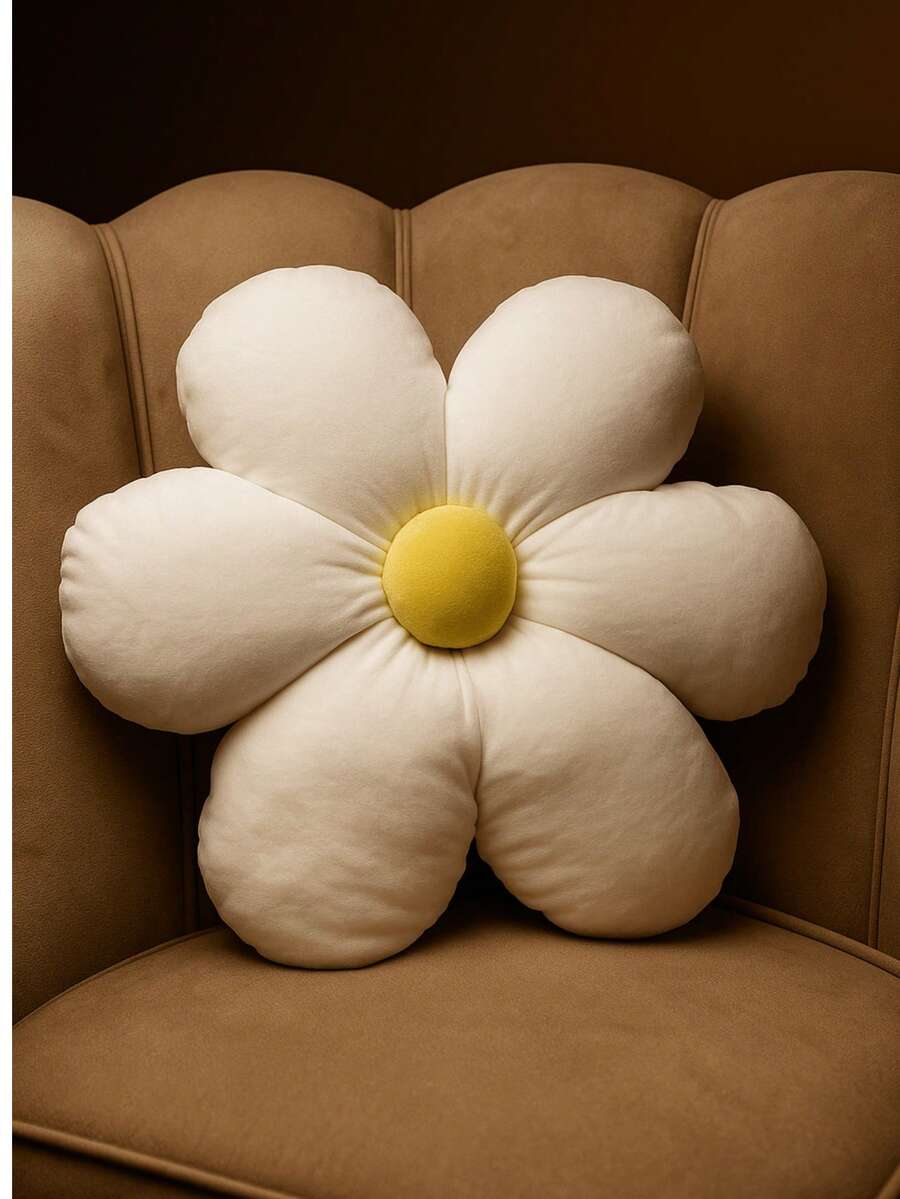 Daisy Plush Flower Cushion Sofa Decoration Living Room Baby Bedroom - 白色 - 查看 1