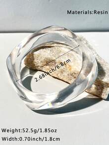 1 件时尚女士树脂手链，简约设计适合日常佩戴和派对（尺寸偏差 3 毫米/0.11 为正常现象） - 多色A - 查看 9