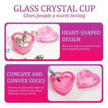1pc Aurora Colorful Nail Art Crystal Cup Powder Liquid Container Heart-Shaped Cup Nail Art Accessories, With Lid Glass Crystal Cup Colored Crystal Cup - Multicolor - View 7