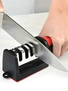 1pc Knife Sharpener. Professional 4-Stage Knife Sharpener. Sharpens Scissors. Equipped With Tungsten Steel, Diamond, And Ceramic Sharpening Stones For Kitchen Knives. Portable Sharpener, Fixed-Angle Sharpener, Diamond Stone Sharpener, Commercial Knife Sharpener, Household Knife Sharpening Tool, High-Quality Sharpener, Manual Sharpener, Multi-Stage Sharpener. Ideal For Cooking Enthusiasts And Home Chefs.