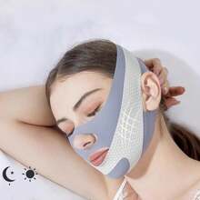 Thin Face Bandage V Line Face Lift Tightening Mask Double Chin Tightener Facial Wrinkles Anti Sagging Facial Massager Skin Care - 灰色 - 查看 2