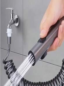不锈钢马桶清洁喷枪套装，通用G1/2进水口径，防水密封胶带，手动清洁淋浴喷头高压水枪，适用于马桶，浴室马桶清洁水枪，浴室增压手持花洒，可调节水压的坐浴盆喷枪套装