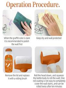 Rouleau de peinture rechargeable avec réservoir de 500 ml - Design blanc, idéal pour les réparations murales, les retouches, les graffitis et les projets d'artisanat - Applicateur en plastique durable pour une peinture facile, peut également être utilisé pour la décontamination et les taches murales (nouveaux et anciens modèles expédiés de manière aléatoire) - Multicolore - Voir 6