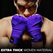 DEFY Professional 180 Inch Hand Wraps Boxing Muay Thai Elastic Bandages Men & Women -Pair - White - View 6