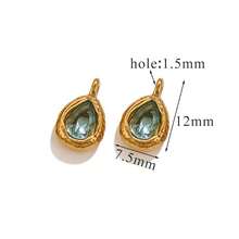 Mặt dây chuyền thép không gỉ 304 1/5 carat có 12 viên đá quý cung hoàng đạo với pha lê tổng hợp nhiều màu mạ vàng 18K, mặt dây chuyền trang sức bằng thép không gỉ dành cho nữ, mặt dây chuyền phụ kiện thủ công DIY - Nhiều màu - Xem 14