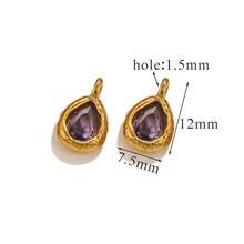 Mặt dây chuyền thép không gỉ 304 1/5 carat có 12 viên đá quý cung hoàng đạo với pha lê tổng hợp nhiều màu mạ vàng 18K, mặt dây chuyền trang sức bằng thép không gỉ dành cho nữ, mặt dây chuyền phụ kiện thủ công DIY - Nhiều màu - Xem 26