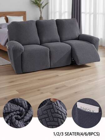 Waterproof Recliner Chair Cover Reclining Sofa Cover Jacquard Leaf Pattern 1pc