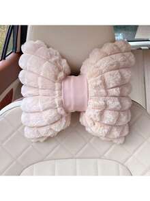 1 pièce/2pcs Oreiller d'appui-tête de voiture, Oreiller de cou confortable et chaud en peluche d'hiver, Oreiller d'appui-tête et lombaire de couleur unie minimaliste, Accessoires de voiture, Oreiller de voiture - Blanc - Voir 14