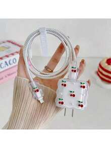 5pcs Flower/Butterfly Cable Protector 20W Fast Charging For Apple 14 13 12 11 Pro Max, Best Gift For Friends Nan Charger Protector Charger Case Phone Accessories - Red - View 9