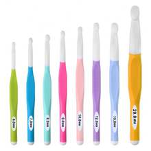 1 Set Colorful Ergonomic Crochet Hooks, Household Crochet Tools, Sewing Supplies, Soft Handle Crochet Hook Set Suitable For DIY Handcraft Like Knitting Sweaters, Scarves, Etc. - 8pcs/set - View 10