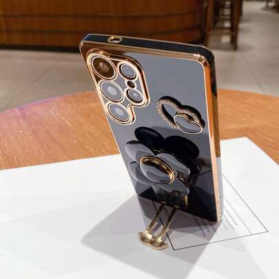 花卉旋转手机壳，电镀防震奢华保护套，带防尘孔，兼容三星 Galaxy S24 Ultra/S24 Plus/S24/S23 Ultra/S23 Plus/S23/S22 Ultra/S22 Plus/S22/S21 Ultra/S21 Plus/S21 FE/S23 FE/S20 Ultra/S20 Plus/S20 FE、OPPO A5x/C1 2 3 4 5 6 7 8 9/9 8 7 6 5 4 3 2 1、OPPO A1 2 3 4 5 6 7 8 9 9 8 7 6 5 4 3 2 1