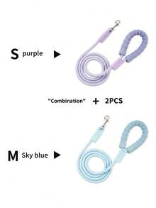 1pc Reflective Dog Leash With Comfortable Padded Handle, Braided Nylon, Shock Absorbing Outdoor Training Pet Lead For Large/Medium/Small Dogs, 360° Swivel Tangle-Free Snap Hook