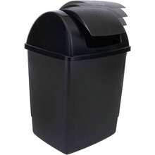 JOY - Bote de Basura Rectangular, Pack de 2, con Tapa de Balancn, para Mantener la Limpieza en el Hogar Oficina, 13 Litros de Capacidad, Plstico Libre de BPA, Negro - NEGRO - Ver 6