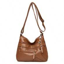 Alwy Women's Crossbody Bag, Modern, Spacious, Elegant, Medium, Travel, Work, Outing, Beautiful - Rust Brown - View 2