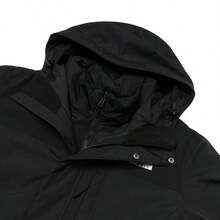 The North Face 男士羽绒服，轻便户外休闲舒适连帽羽绒服，75%羽绒，25%羽毛 - 黑色 - 查看 3