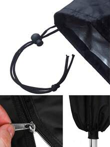 1pc 360° 165/180cm Rotating Waterproof Clothesline Cover - All-Weather Zippered Drying Rack Protector With UV Protection, Outdoor Clothesline Shade And Garden Umbrella Accessory