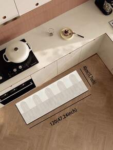 One Silica Gel Kitchen Mat With A High-End Simple Line Block Mosaic Pattern, Cushioned Anti-Fatigue Kitchen Rug, Quick-Drying Non-Slip Water-Absorbing, Suitable For Kitchen, Bathroom, Entranceway, Laundry Room Etc. - Multicolor - View 13
