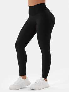 Yefecy Women's Butt Lifting Tight Pants, High Impact, Seamless Workout Leggings, High Waist Tummy Control Yoga Pants - màu đen - Xem 5