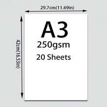 20 Sheets Thick Double-Sided Matte Cardboard White A4 (8.26*11.69 Inches) A3 (11.69*16.53 Inches) Printing Sketch Painting Colored Pencil Handmade DIY Thick Hard White Paper - White - View 14