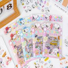 SNOOPY 10片装新款10张史努比系列贴纸可爱趣味PET学生手账贴纸儿童卡通动物贴纸送男女孩小礼物 - 彩色 - 查看 2