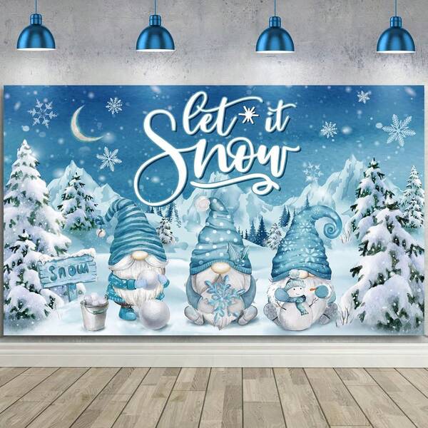 1 Stück Weihnachts-Hintergrundfahne, 210 x 150 cm / 150 x 100 cm / 100 x 75 cm Winterweihnachts-Schneemann-Hintergrund, geeignet für Weihnachtspartys, Fotohintergründe, Wandschilder, Gartenschilder, Weihnachts-Neujahrs-Weihnachtsfeier-Dekoration