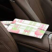 1 pieza/2 piezas/4 piezas Soporte para toallas de papel con estampado de frutas lindas - Caja de pañuelos de tela de poliéster rectangular con cuerda colgante, adecuada para sala de estar, dormitorio, baño y coche, accesorio de decoración del hogar de moda, patrón elegante, estructura duradera, almacenamiento funcional