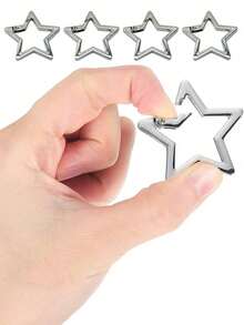 户外钥匙扣 - 创意登山扣式露营户外配件,铝制星形登山扣,创意弹簧钩钥匙扣,户外露营徒步配件,3 个工作日内发货,铝合金户外星形弹簧锁钥匙扣 - 彩色 - 查看 8