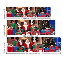 2D Flat Christmas Banner, 1PC Holiday Banner, Christmas Porch Banner, Fabric Christmas Banner, Holiday Banner, Santa Claus Gift Long Banner, Party Banner, Christmas Party Banner