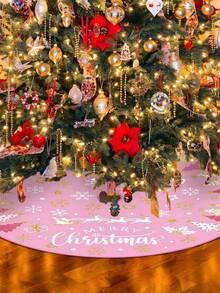 1 Stück Weihnachtsbaum Rock Kurzer Plüsch Weihnachtsbaum Matte Fröhliche Weihnachten Baumkragen für Winterurlaub Zuhause Weihnachtsbaum Dekorationen Zubehör (Rosa) - Verschiedenfarbig - Übersicht 8