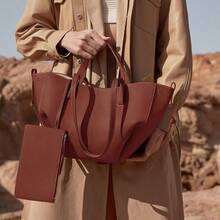Small-Sized Single-Shoulder Underarm Bag, Large-Capacity Handbag, Tote Bag, Bucket Bag With Wing Design - 駝色小號現貨秒發 - 查看 4
