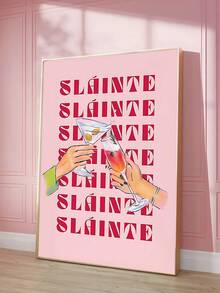 1pc Vintage Cosmopolitan Poster Pastel Martini Cocktail Canvas Wall Art Pink Boots High Heels Book Cover Painting, Irish Cheers Bar Cart Poster Irish Saying Expats Cocktail Orange Canvas Wall Art Happy Hour Drink Wall Posters, Bedroom Decor, Living Room Decor, Office Decor, Dining Room Wall Decoration, Kitchen Decor, Study Room,