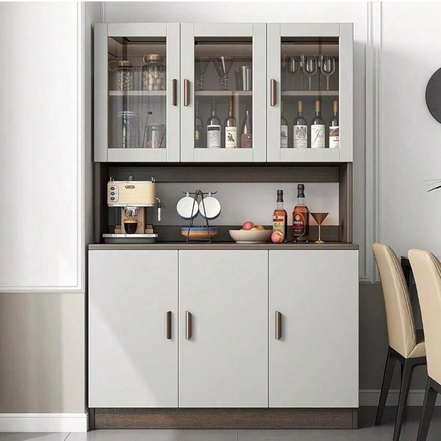 Armazenamento De Cozinha 6 Puertas 3 Pisos 100*34*182cm - Blanco - Ver 1