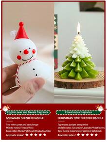 Christmas Candle Set, Christmas Decorations - Christmas Tree/Lucky Deer/Snowflake/Santa Claus, Home Aromatherapy Candles, Fragrance Christmas Gifts With Azure Orchid And Forest Moss, Handmade Soviet Aromatherapy Candles, Durable Soy Wax. - Multicolor - View 10