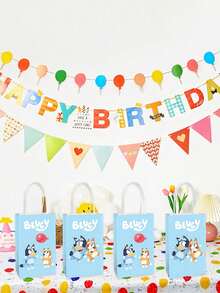 Bluey إمدادات حفلة بموضوع بلوي - هالوين، ، عيد الميلاد والأعياد، أكياس ورقية بشكل كلب، أكياس حلوى، أكياس تسوق، أكياس هدايا عيد الميلاد، أكياس تعبئة الشاي الأزرق، القهوة والمشروبات، أكياس هدايا الحفلات، أكياس تذكارية للحفلات