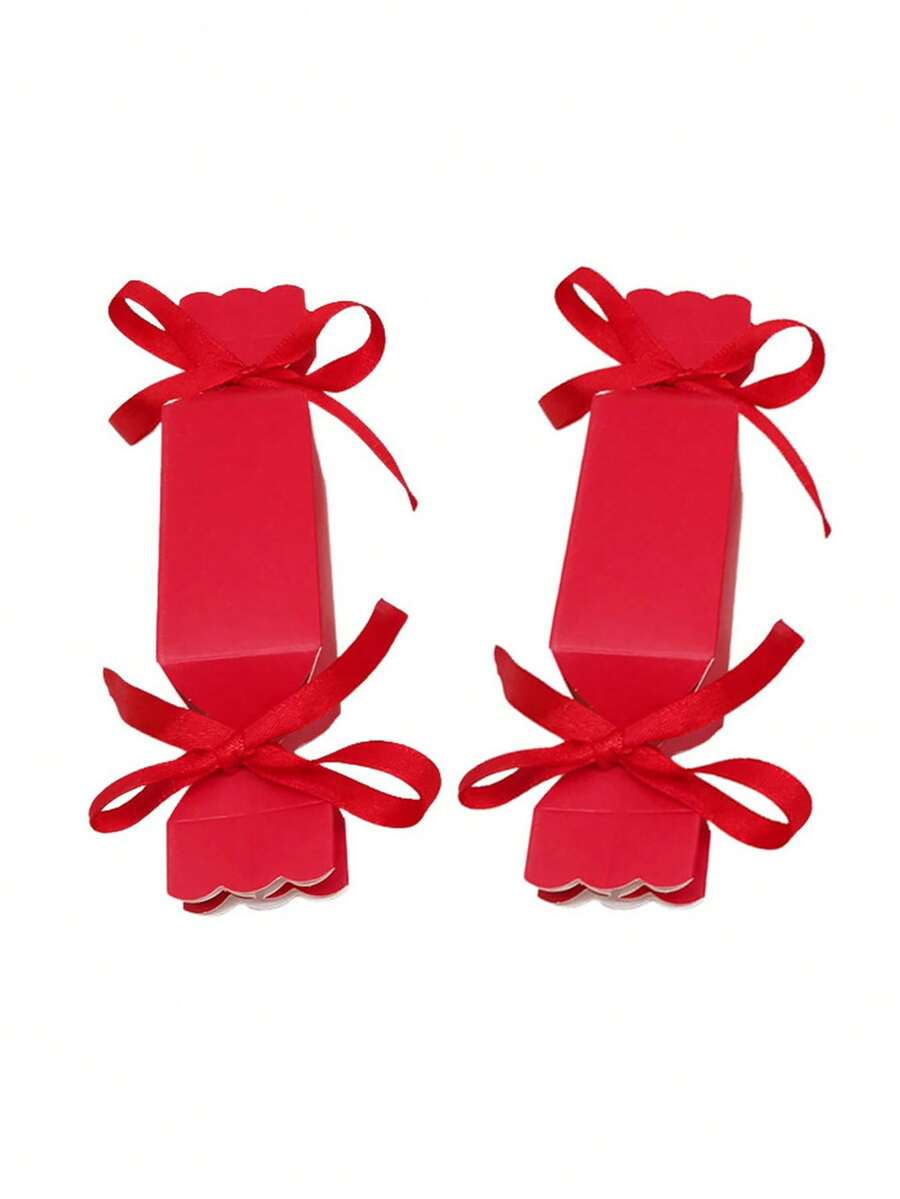 45/90 Pcs Red Gift Boxes With Ribbons, Multi-Purpose Paper Gift Boxes, Suitable For Carnival, Christmas, Thanksgiving, New Year, And Multi-Functional Party Gift Box Packaging