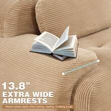 81.8"/117.3"/152.7" Modular Sectional Sofa, Corduroy Boneless Sofa With Deep Seat And Button Tufted Cushions, Comfy Cloud Sectional Loveseat Couches For Living Room Bedroom, No Assembly - 駝色 - 查看 10