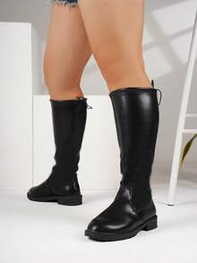 Wide Calf Winter New Women's Over-The-Knee Boots, Fashion Loose Version Plus Size Black Versatile Boots For Wide, Thick Feet And High Instep - Black - View 7