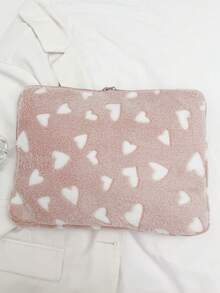 1pc Heart-Shaped Laptop Sleeve Bag, Fits 10/11" IPad, 13/14", 15/15.6" Laptop - Pink - View 4