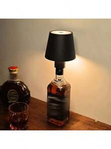 1pc Modern Creative Embedded Wine Bottle Lamp, Restaurant Bar Atmosphere Light, Touch Dimming 3 Color Modes, Bedroom Bedside Night Light, Home Decor Table Lamp, Outdoor Lighting Lamp, Gift Night Light