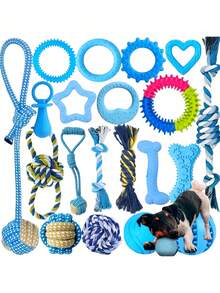 3/6/9pcs Puppy Teething Toys Set, Assorted Chew Toys With Rope, Treat Balls & Squeaky Toys, Durable Fabric Dog Toys For Puppy & Small Dogs, Ideal For Gifts