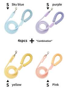 1pc Reflective Dog Leash With Comfortable Padded Handle, Braided Nylon, Shock Absorbing Outdoor Training Pet Lead For Large/Medium/Small Dogs, 360° Swivel Tangle-Free Snap Hook