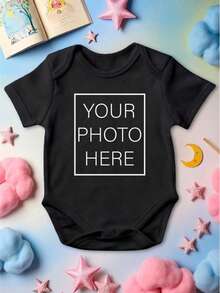 Personalised Kids Photo T-Shirt, Childrens Custom Photo Shirt, Your Own Photo Toddler Tee, Personalized Picture Youth Sweatshirt, Custom Photo Printed Birthday Gift. - màu đen - Xem 2