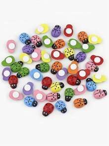 10pcs/20pcs Micro Landscape Decor Wooden Craft Beetle, Ladybug, Bee DIY Accessories