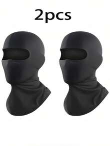 1pc/2pcs Solid Color Fleece Warm Balaclava, Comfortable Breathable Windproof Face Mask For Autumn/Winter - Multicolor - View 16